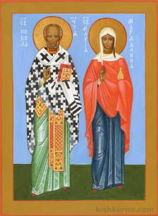 Икона Святой Николай Чудотворец и Святая Мария Магдалина